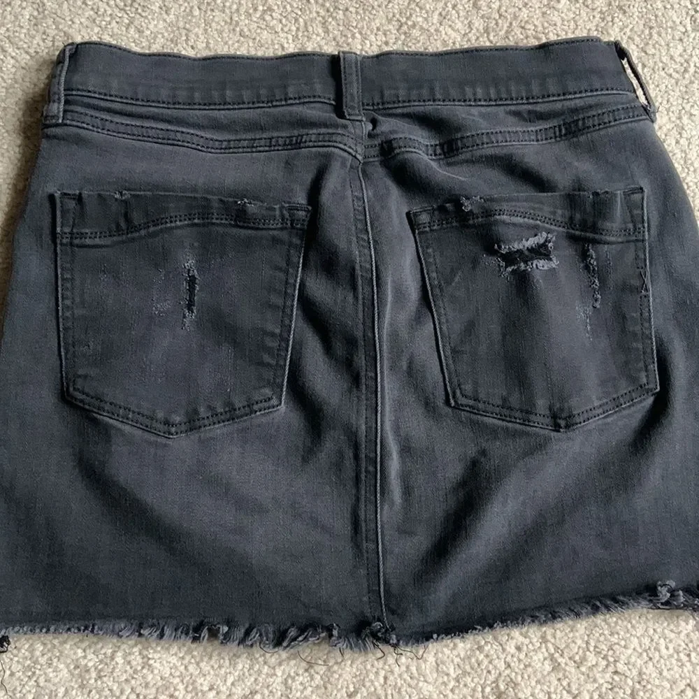 Express Mini Skirt Denim Black Jean Women's Size 4 Goth Grunge EMO
